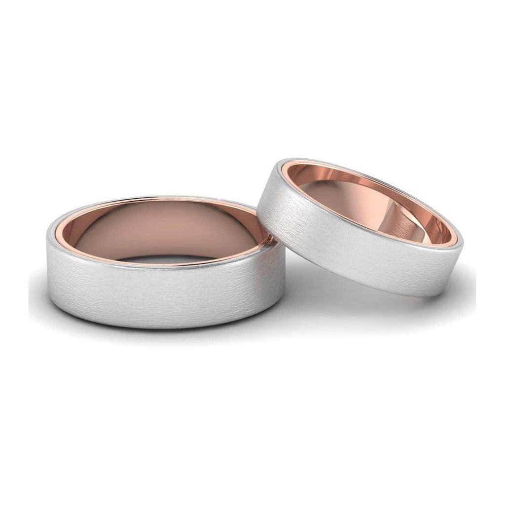 Jewelove™ Rings Platinum Band with Rose Gold Base & Matte Finish JL PT 637