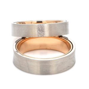 Jewelove™ Rings Platinum Band with Rose Gold Base & Matte Finish JL PT 637