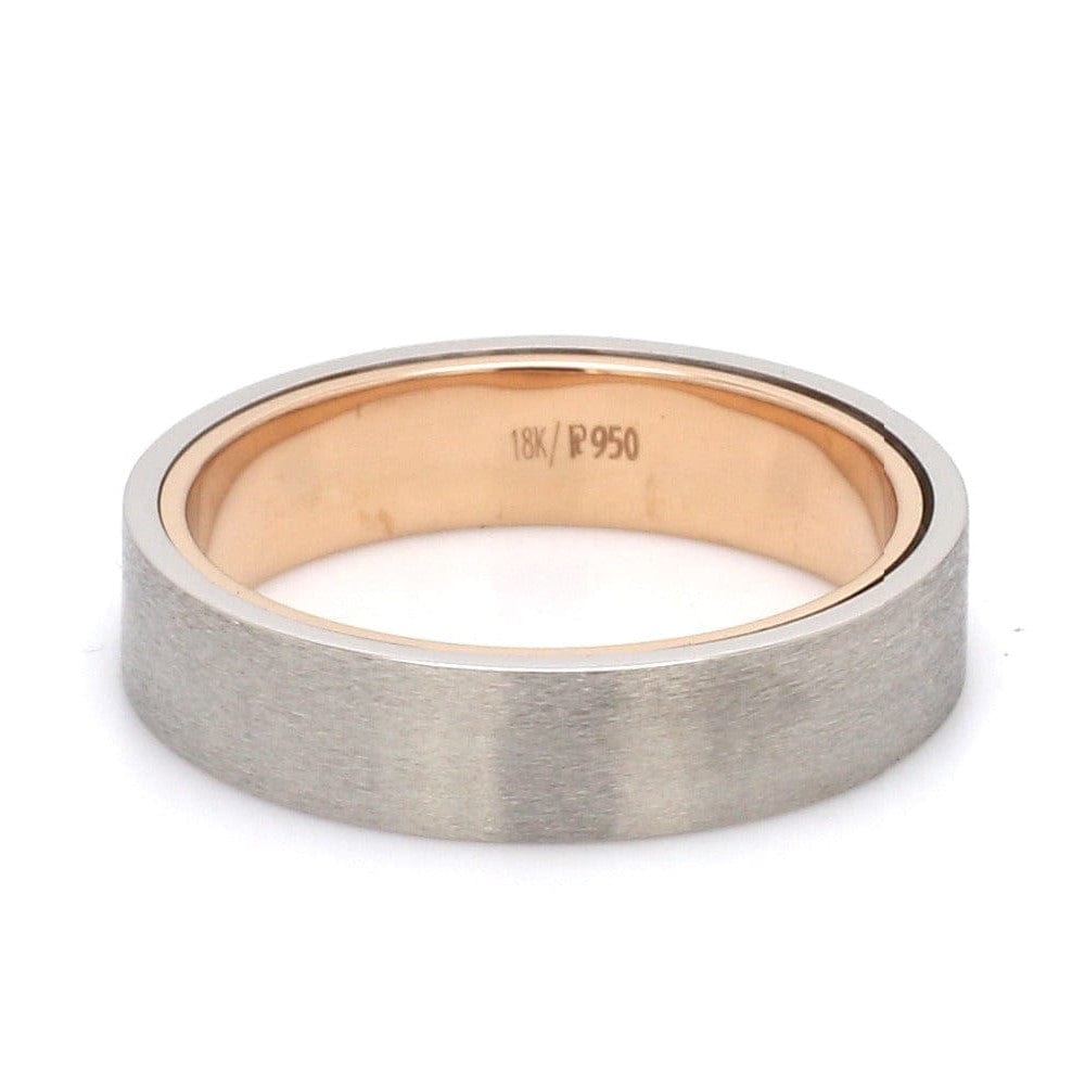 Jewelove™ Rings Platinum Band with Rose Gold Base & Matte Finish JL PT 637