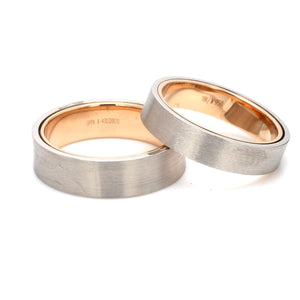 Jewelove™ Rings Platinum Band with Rose Gold Base & Matte Finish JL PT 637