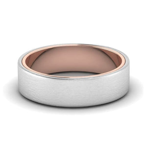 Jewelove™ Rings Platinum Band with Rose Gold Base & Matte Finish JL PT 637