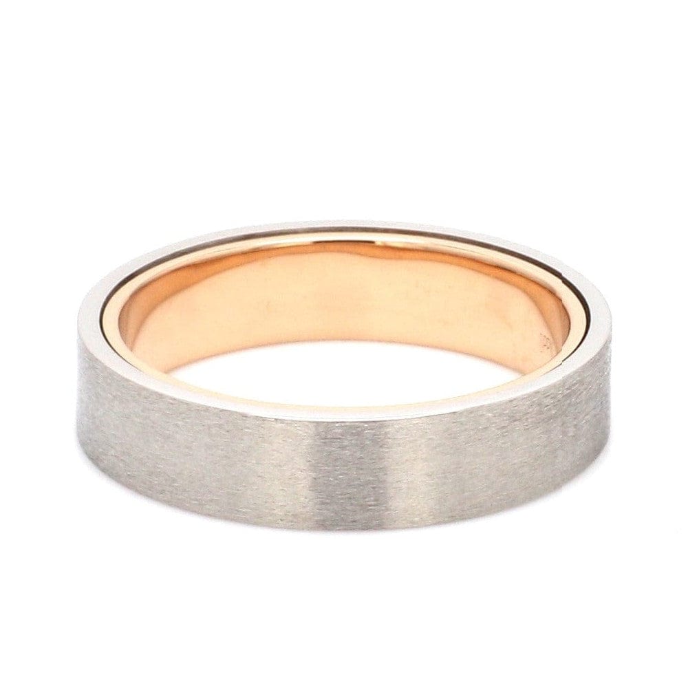 Jewelove™ Rings Platinum Band with Rose Gold Base & Matte Finish JL PT 637