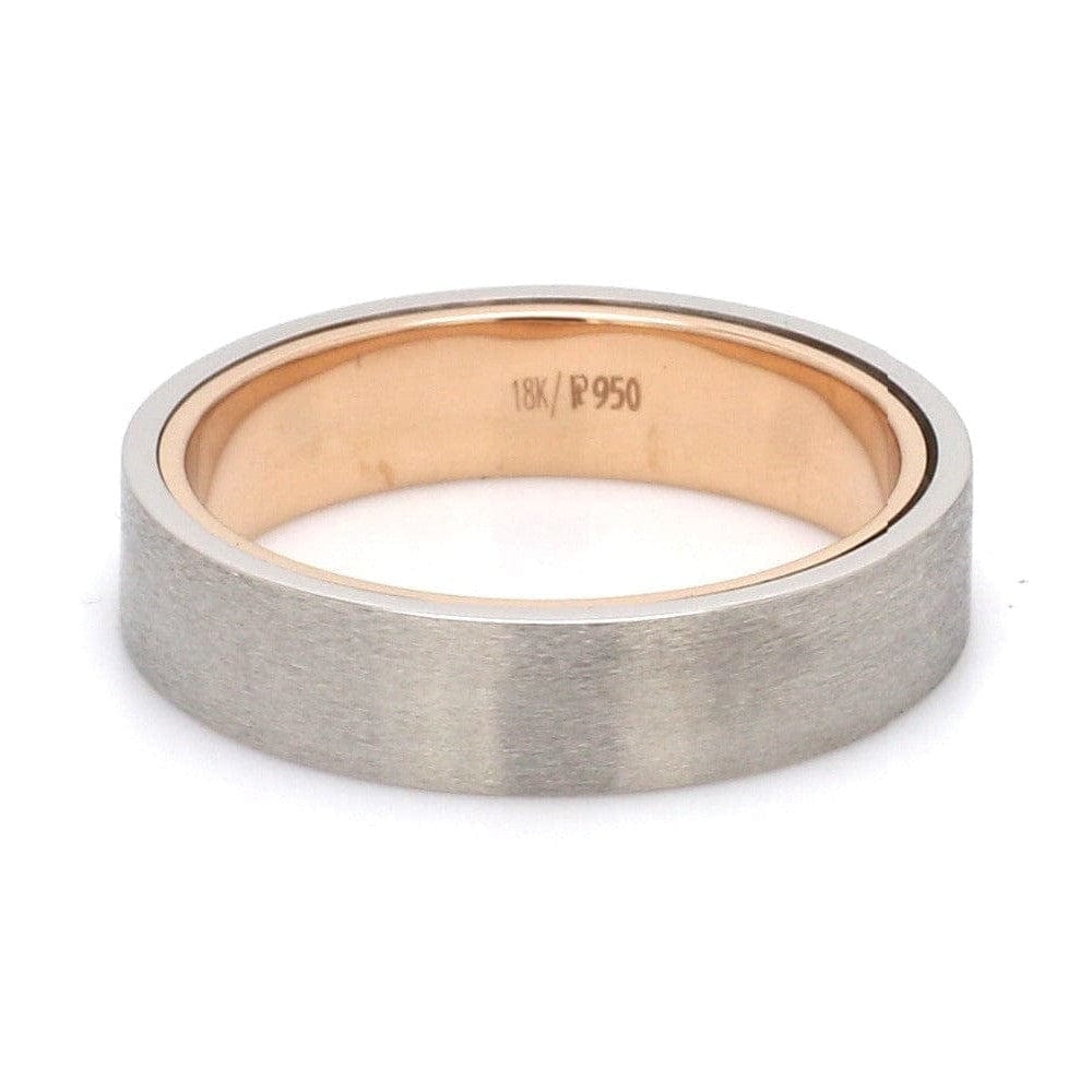 Jewelove™ Rings Platinum Band with Rose Gold Base & Matte Finish JL PT 637