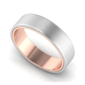 Jewelove™ Rings Men's Band only Platinum Band with Rose Gold Base & Matte Finish JL PT 637