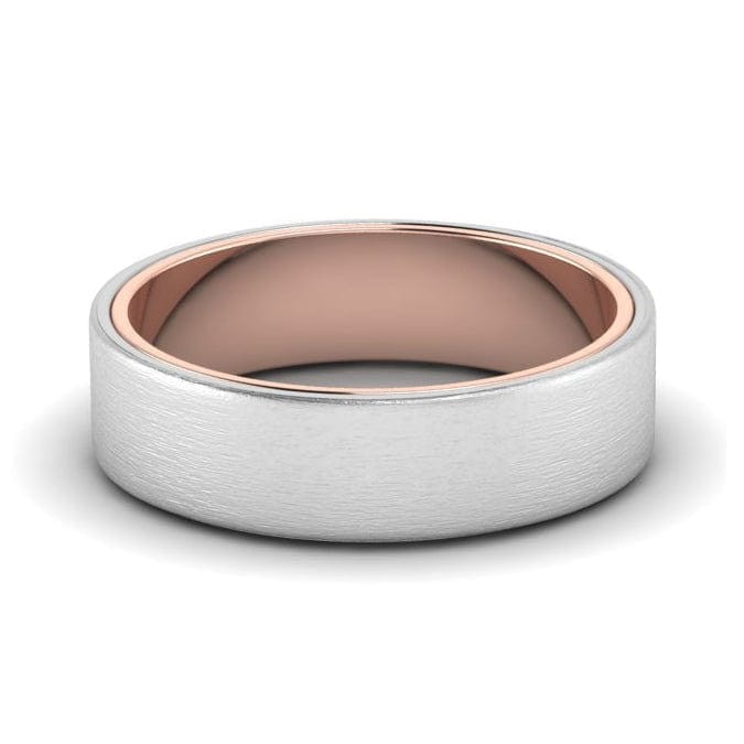 Jewelove™ Rings Women's Band only Platinum Band with Rose Gold Base & Matte Finish JL PT 637