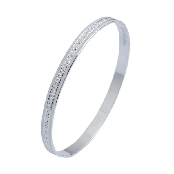 Jewelove™ Bangles & Bracelets Platinum Bangle for Women with Centre Lining of Diamond Cutting JL PTB 624