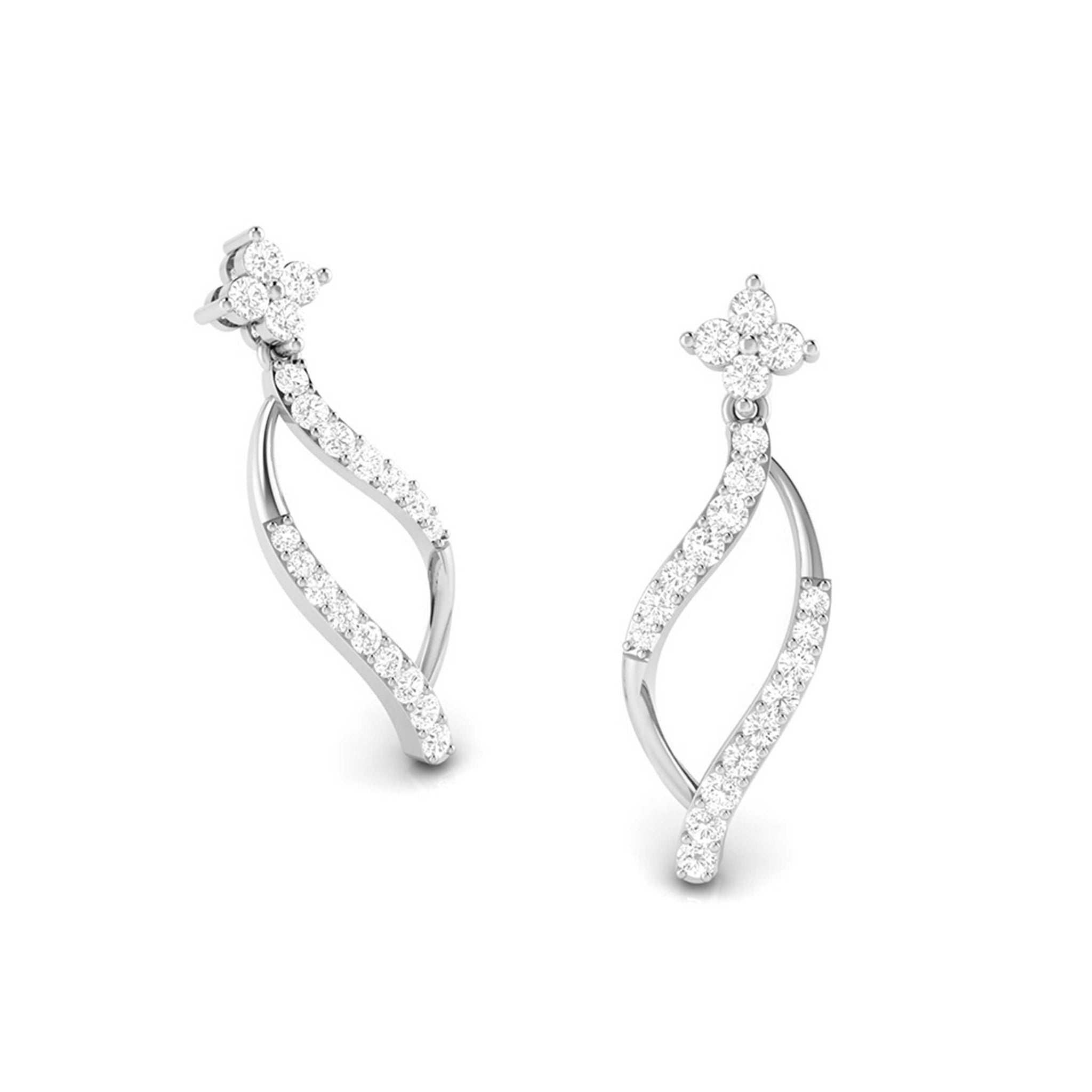 Jewelove™ Earrings Platinum Beautiful Earrings with Diamonds for Women JL PT E N-32