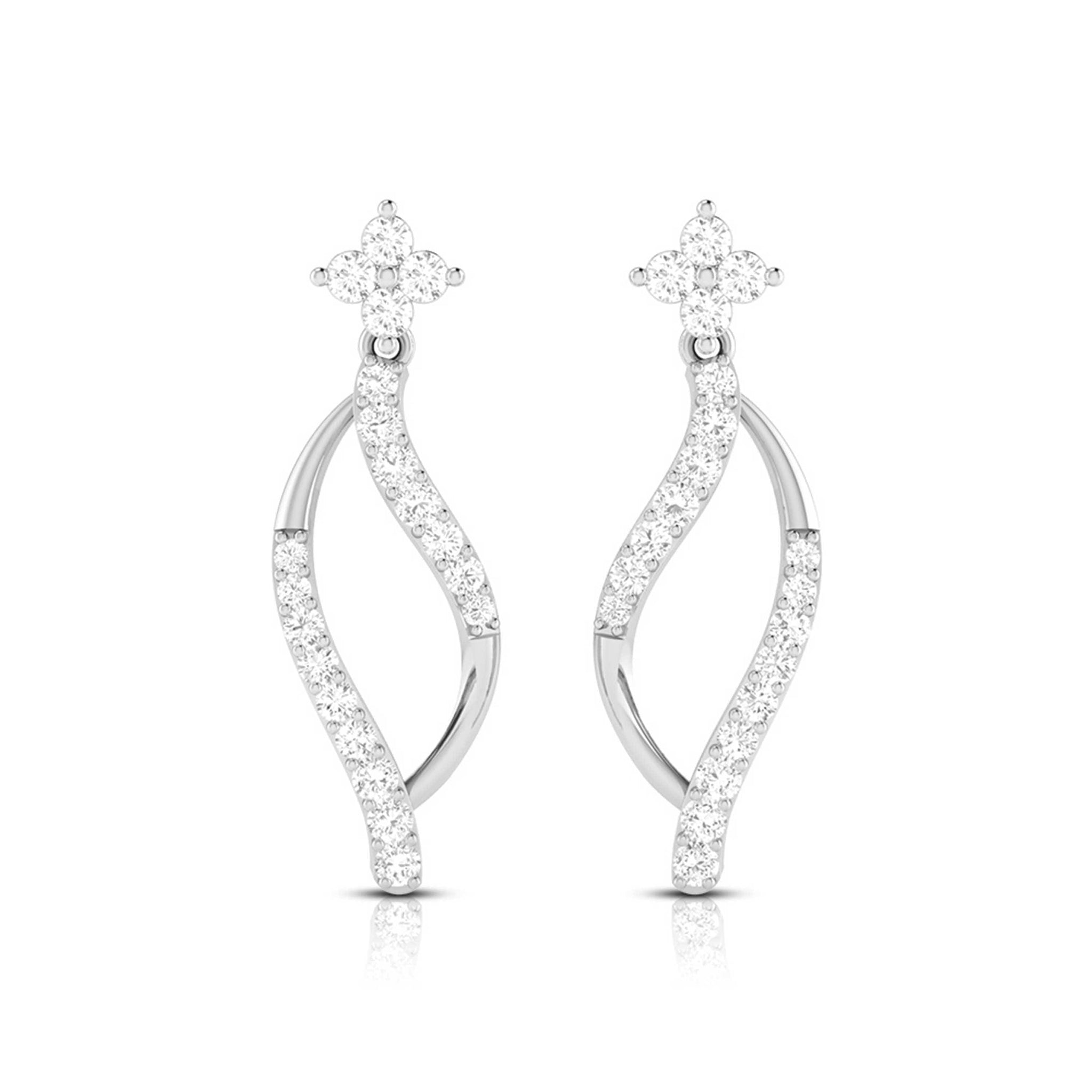 Jewelove™ Earrings SI IJ Platinum Beautiful Earrings with Diamonds for Women JL PT E N-32