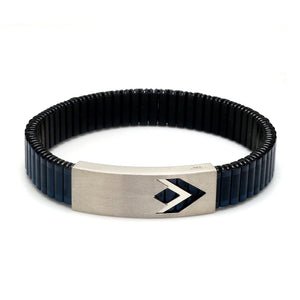 Jewelove™ Bangles & Bracelets Platinum Blue Band Bracelet for Men - Flexible JL PTB 1216