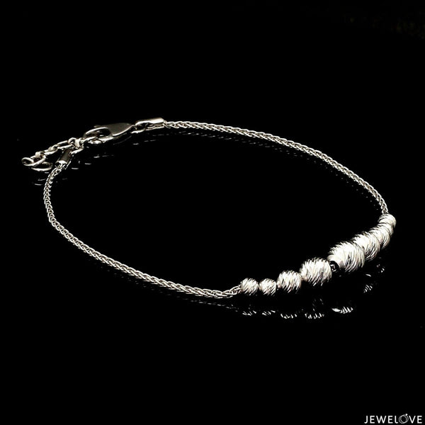 5.8mm Platinum Bracelet with Shine Diamond Cut Balls JL PTB 1201