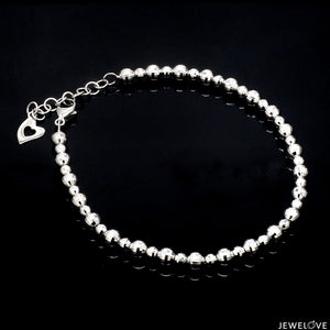 Jewelove™ Bangles & Bracelets 6.5 inches Platinum Bracelet with Diamond Cut Balls JL PTB 656