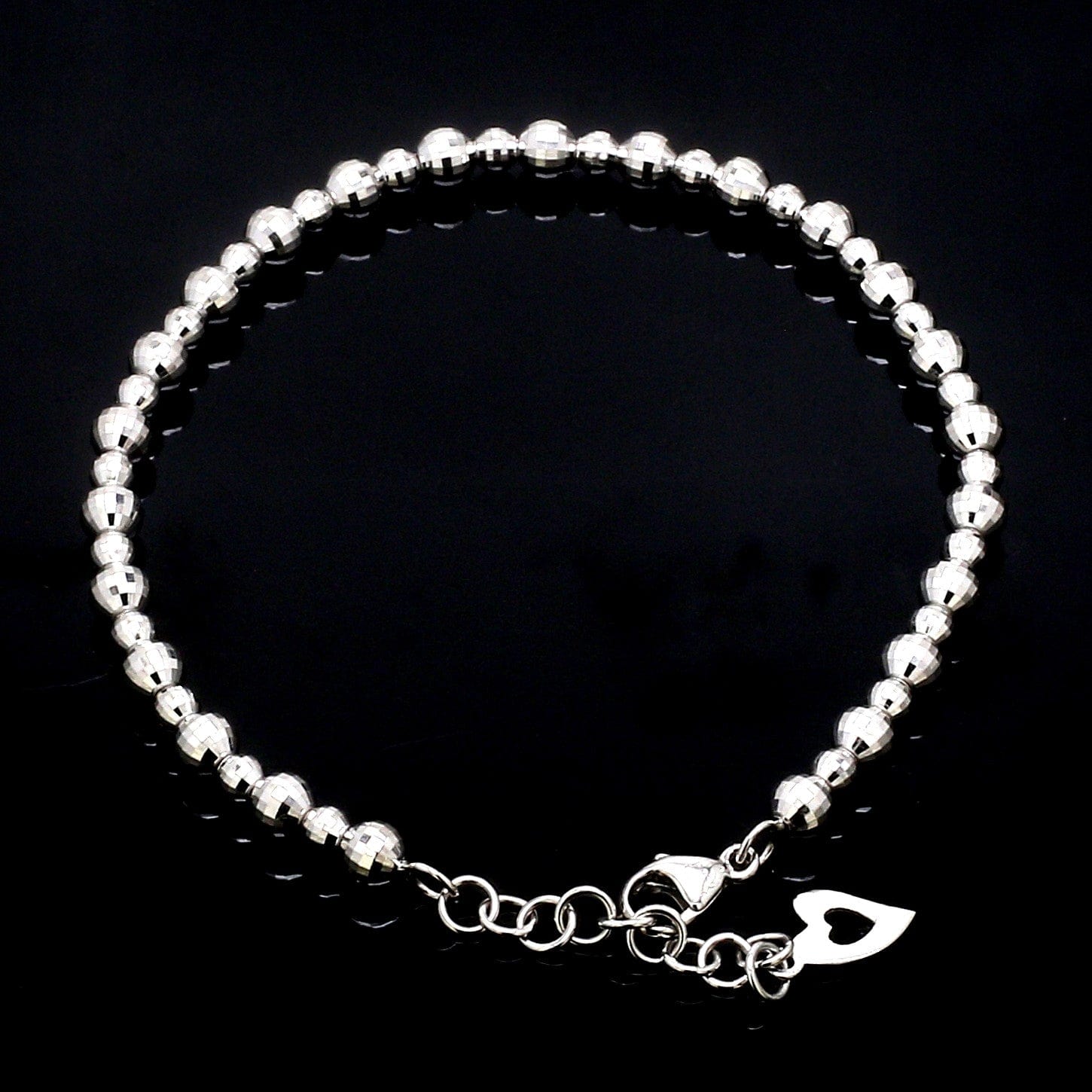 Jewelove™ Bangles & Bracelets 6.5 inches Platinum Bracelet with Diamond Cut Balls JL PTB 656