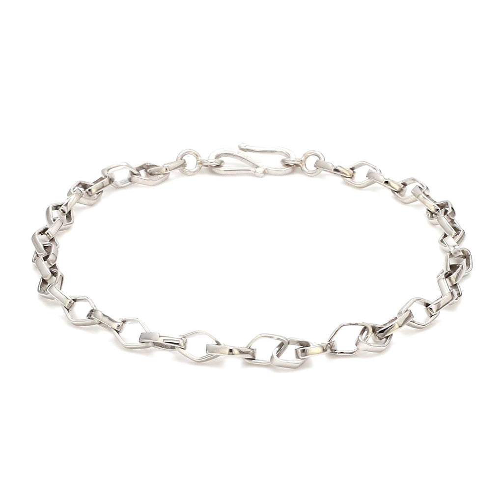 Platinum Bracelet with Square Links JL PTB 689