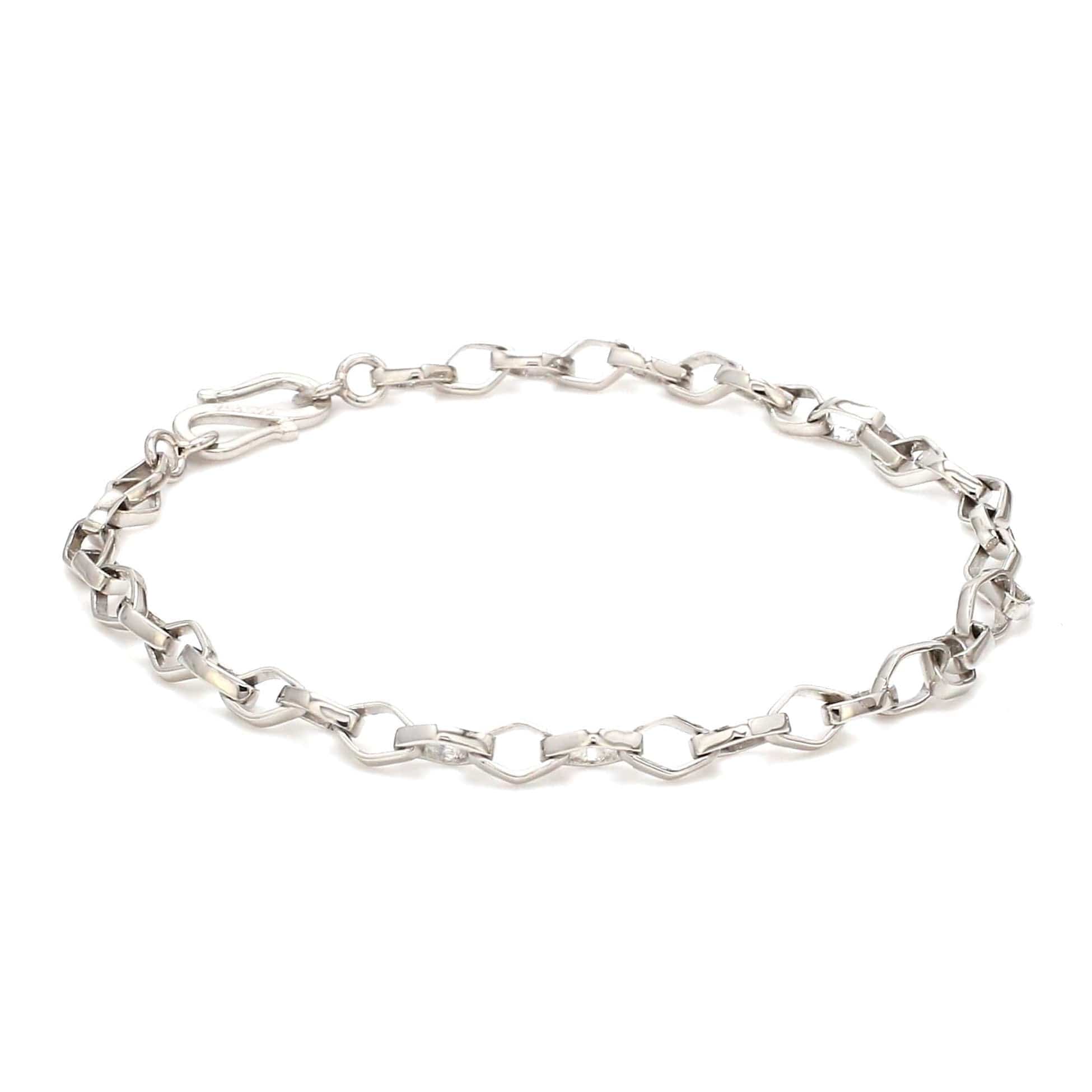 Jewelove™ Bangles & Bracelets Platinum Bracelet with Square Links JL PTB 689