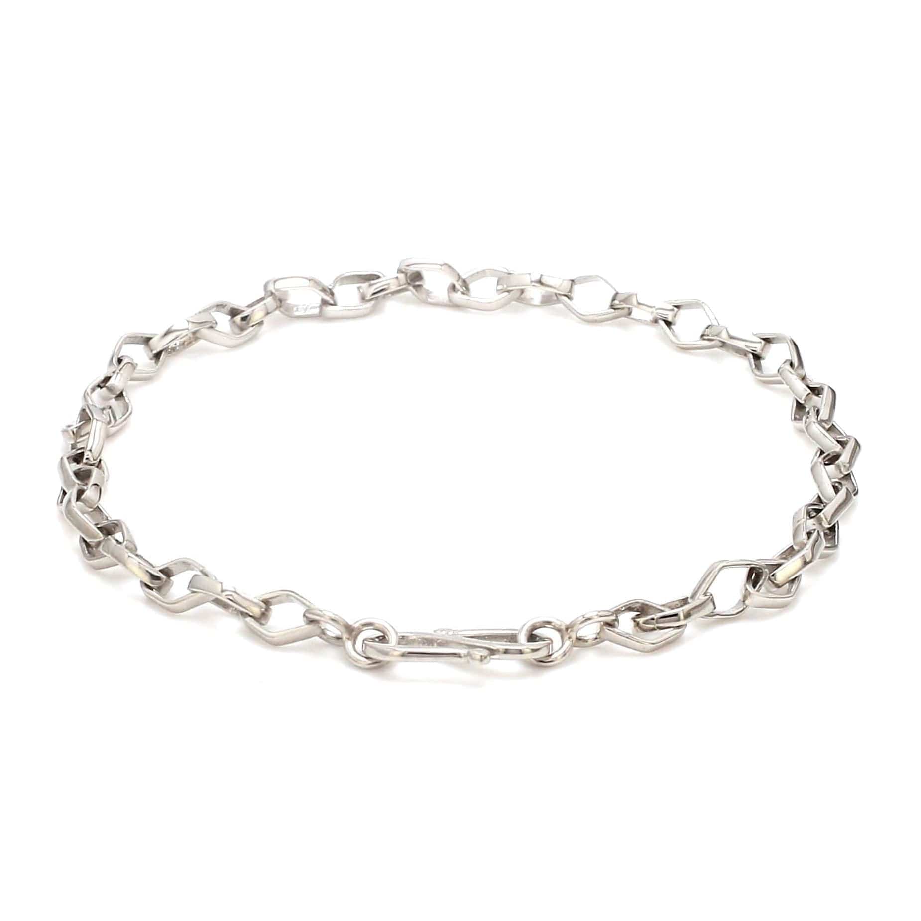 Jewelove™ Bangles & Bracelets Platinum Bracelet with Square Links JL PTB 689