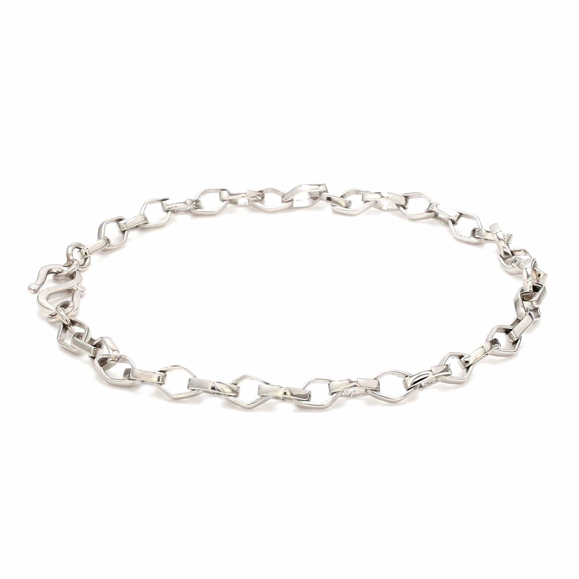 Jewelove™ Bangles & Bracelets Platinum Bracelet with Square Links JL PTB 689