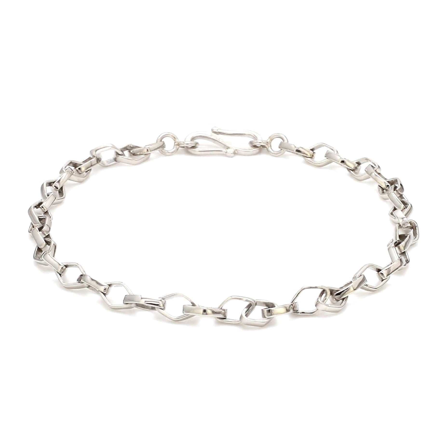 Jewelove™ Bangles & Bracelets Platinum Bracelet with Square Links JL PTB 689