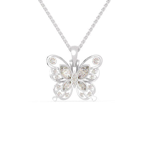 Jewelove™ Pendants SI IJ Platinum Butterfly Pendant with Diamonds for Women JL PT P 1234