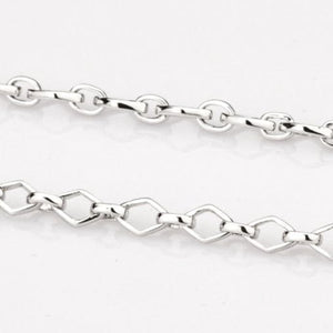 Jewelove™ Chains Platinum Chain with Alternating Square & Oval Links JL PT CH 838