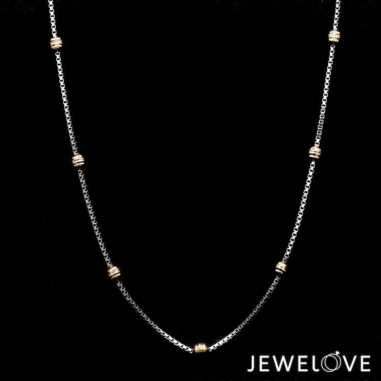 Jewelove™ Chains Platinum Chain with Rose Gold Balls JL PT 738