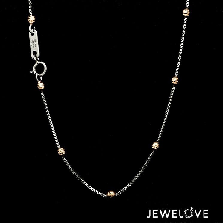 Jewelove™ Chains Platinum Chain with Rose Gold Balls JL PT 738