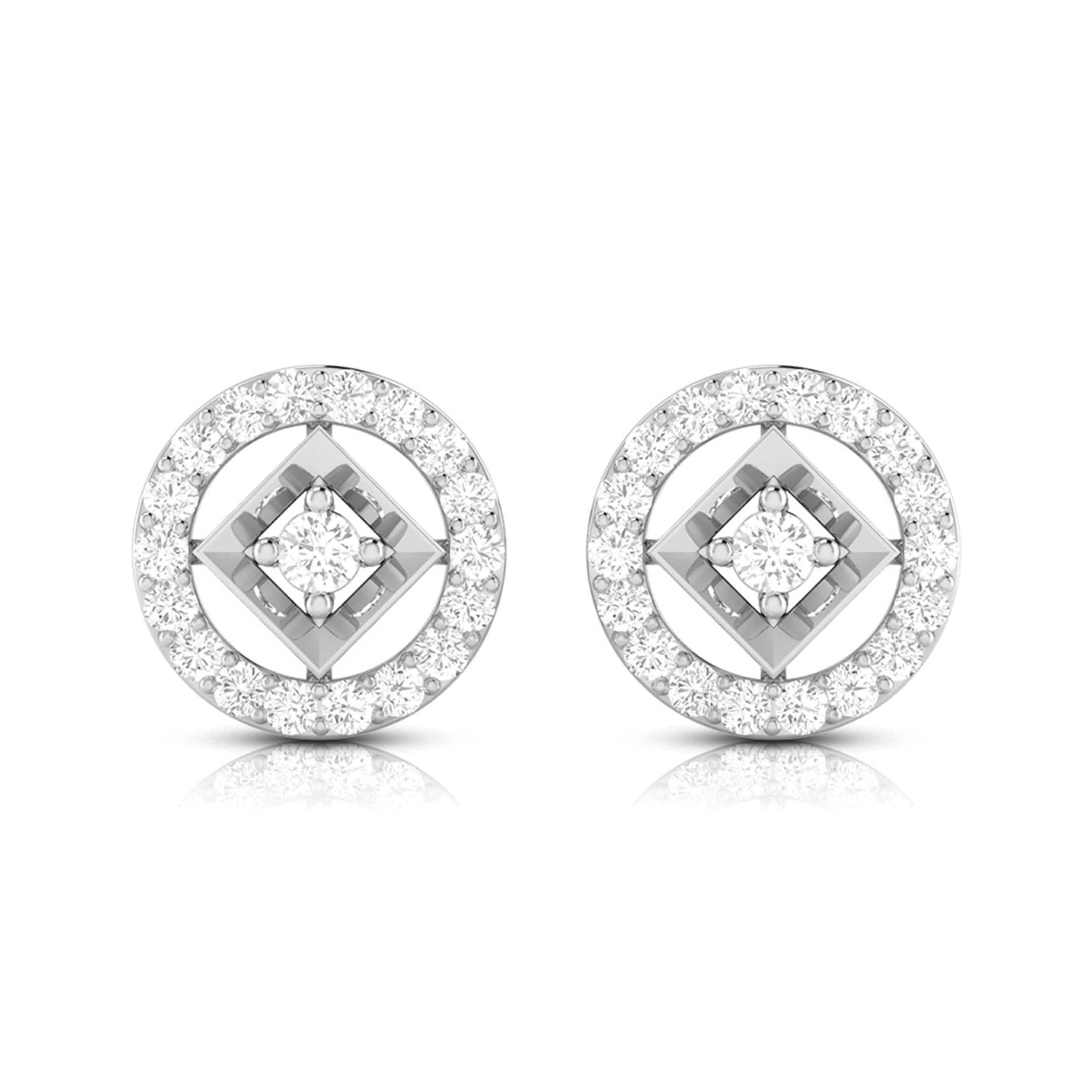 2/3 Carat Diamond Bezel Set Stud Earrings in Gold (0.66 Ct) – FINEROCK