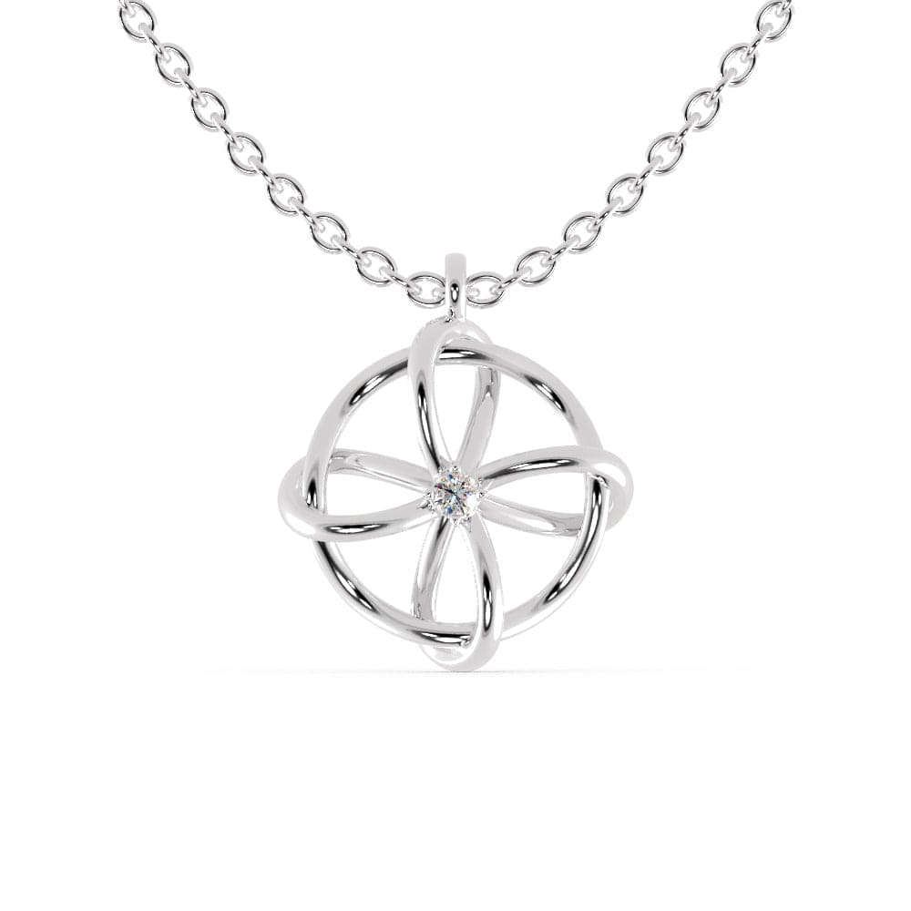 Jewelove™ Pendants SI IJ Platinum Circle Flower Diamond Pendant for Women JL PT P 1209