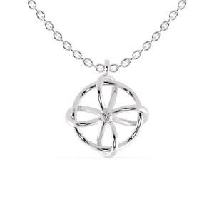 Jewelove™ Pendants SI IJ Platinum Circle Flower Diamond Pendant for Women JL PT P 1209