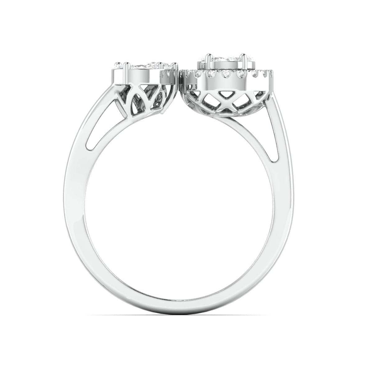 Jewelove™ Rings Women's Band only Platinum Cocktail Engagement Ring with Oval Cut Solitaire-Look for Women JL PT 1008