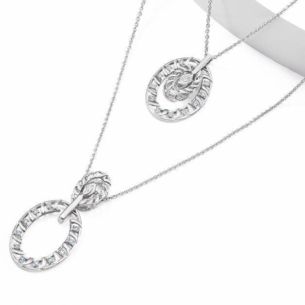 Jewelove™ Pendants Platinum Concentric Rings Diamond Pendant JL PT P 227