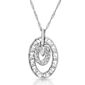 Jewelove™ Pendants SI IJ Platinum Concentric Rings Diamond Pendant JL PT P 227