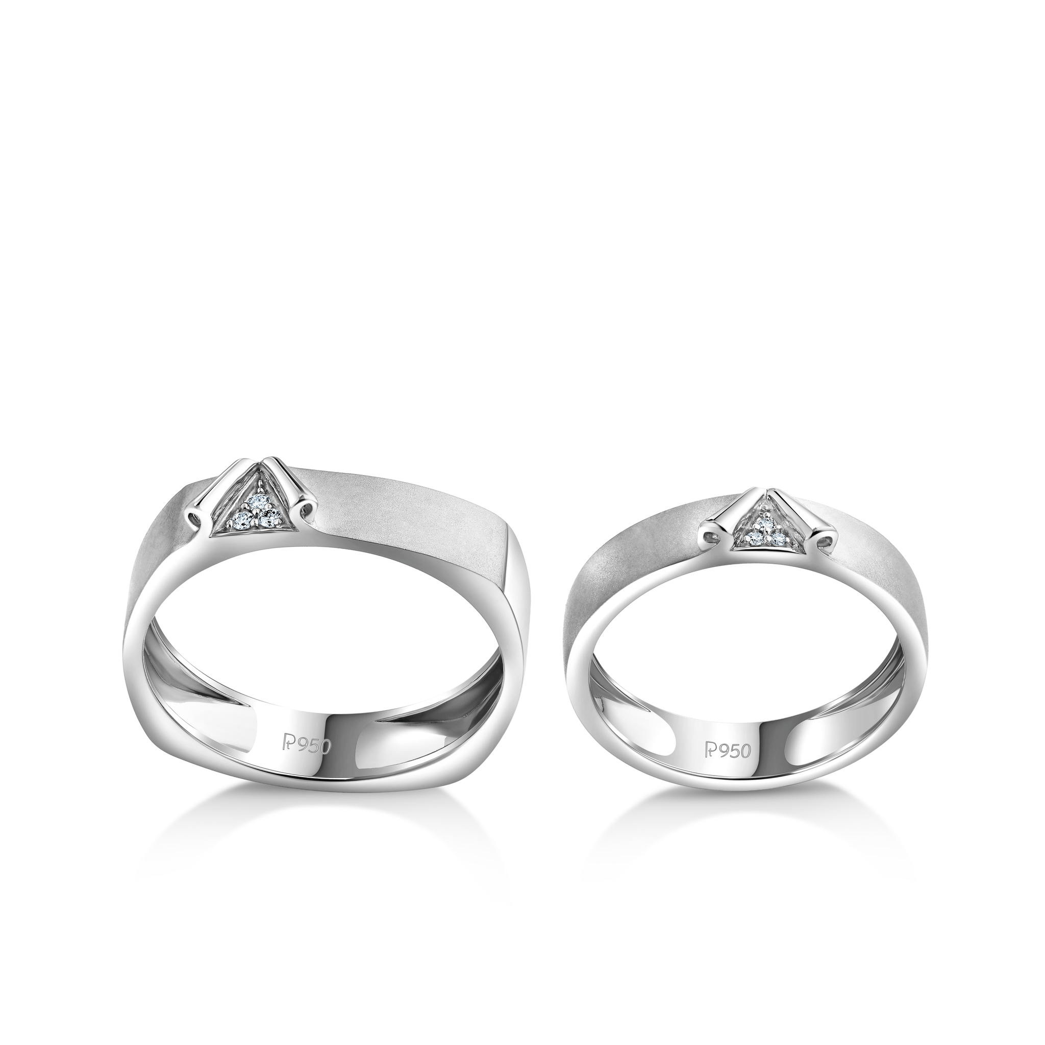 Jewelove™ Rings Platinum Couple Diamond Love Bands JL PT 1257