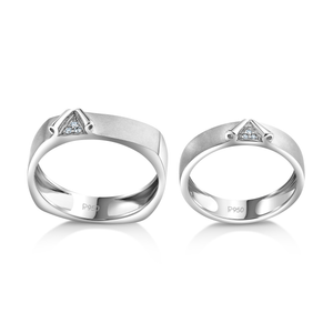 Jewelove™ Rings Platinum Couple Diamond Love Bands JL PT 1257