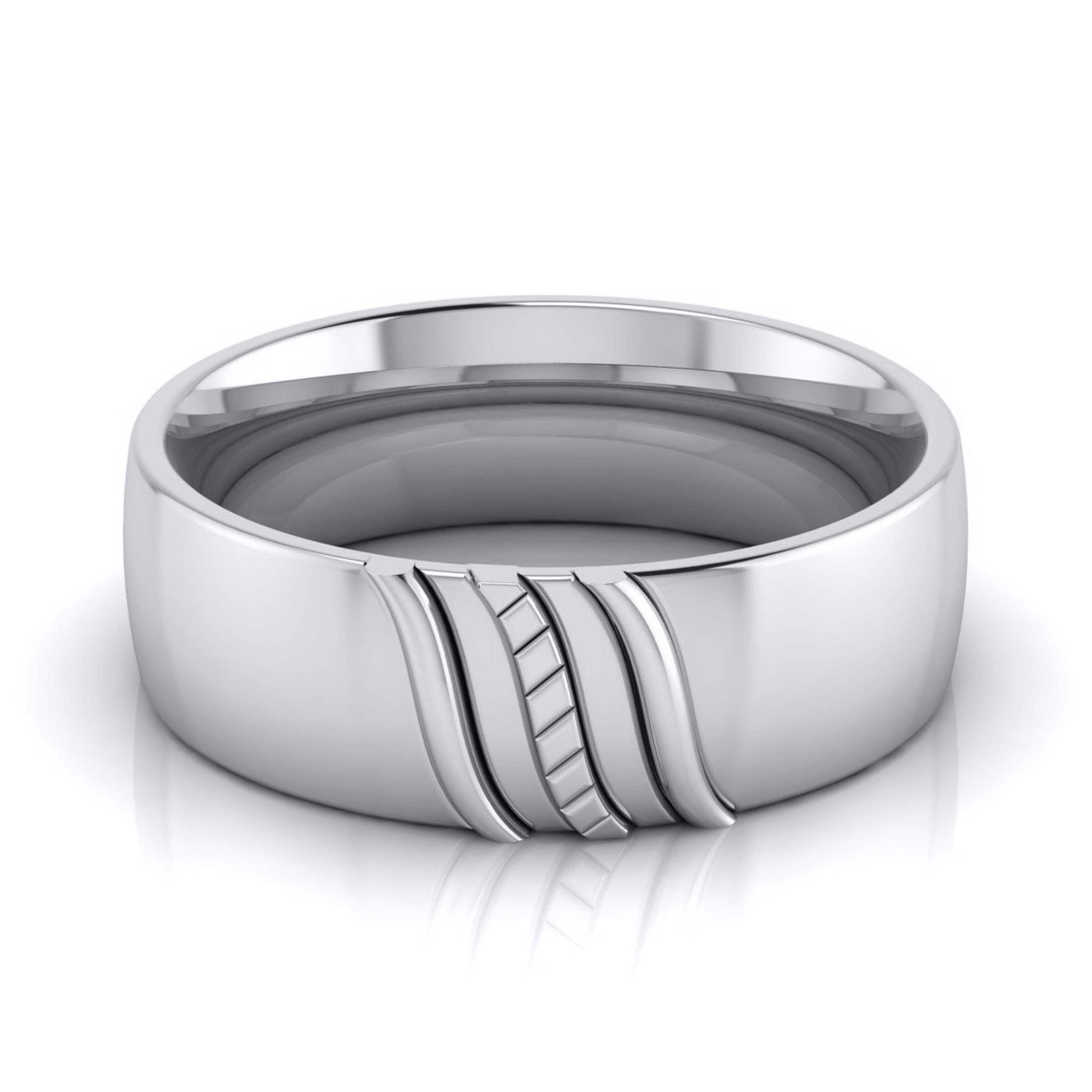 Jewelove™ Rings Men's Band only Platinum Couple Love Bands JL PT CB-7