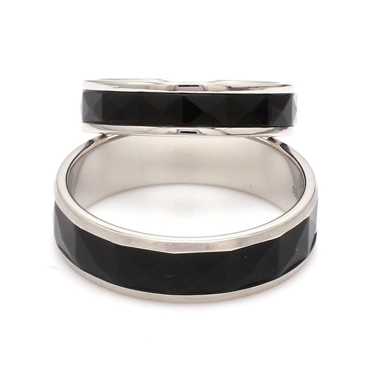 Jewelove™ Rings Platinum Couple Rings with Black Ceramic JL PT 1330