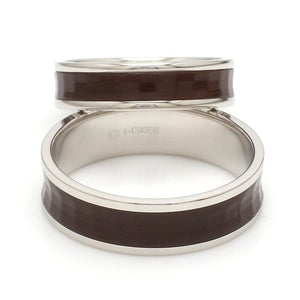 Jewelove™ Rings Platinum Couple Rings with Brown Ceramic JL PT 1329