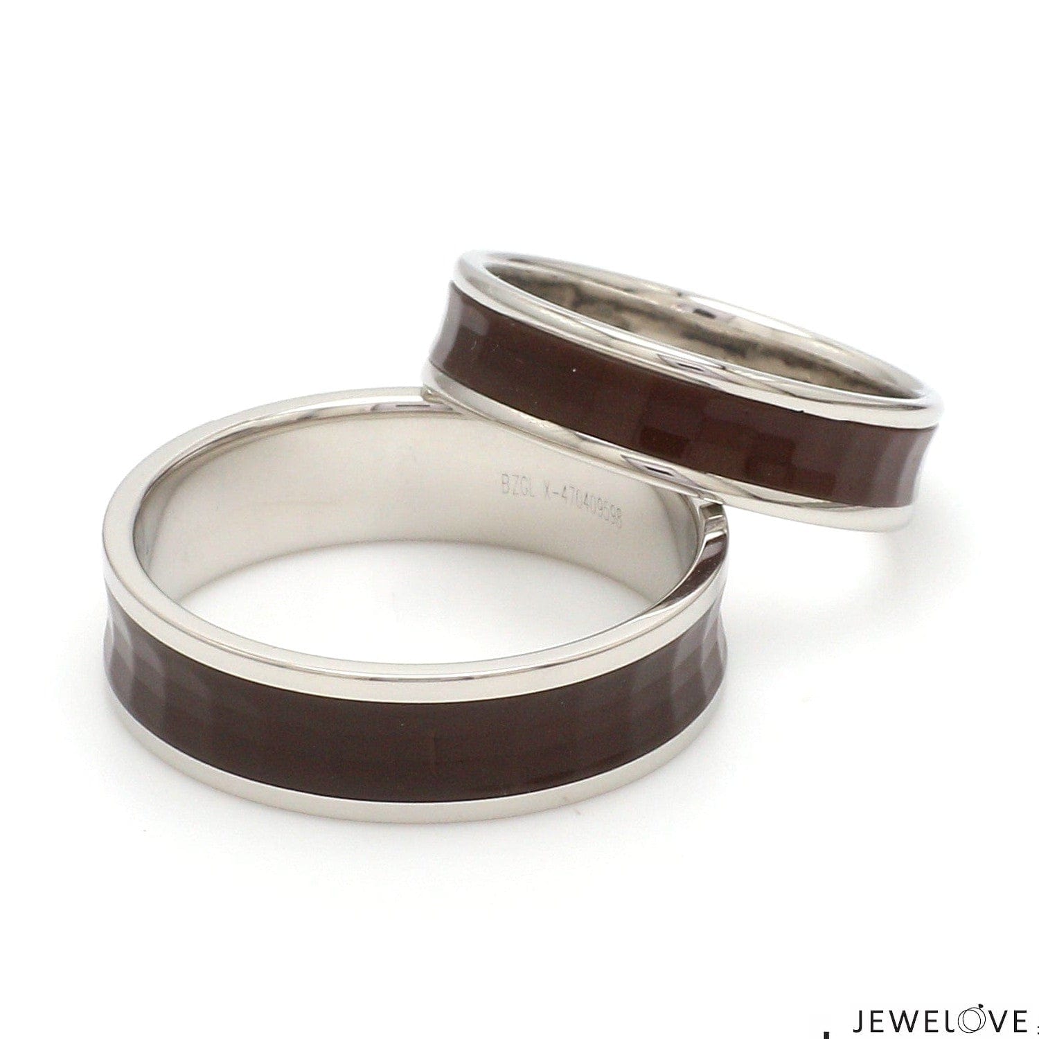 Jewelove™ Rings Platinum Couple Rings with Brown Ceramic JL PT 1329