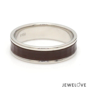 Jewelove™ Rings Platinum Couple Rings with Brown Ceramic JL PT 1329