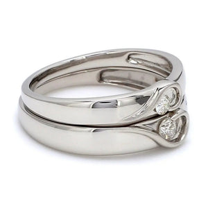 Jewelove™ Rings Platinum Couple Rings with Complementary Hearts SJ PTO 243