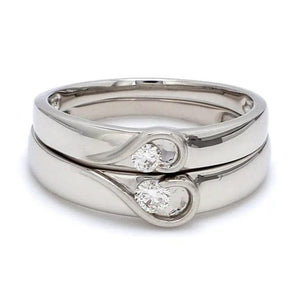 Jewelove™ Rings Platinum Couple Rings with Complementary Hearts SJ PTO 243