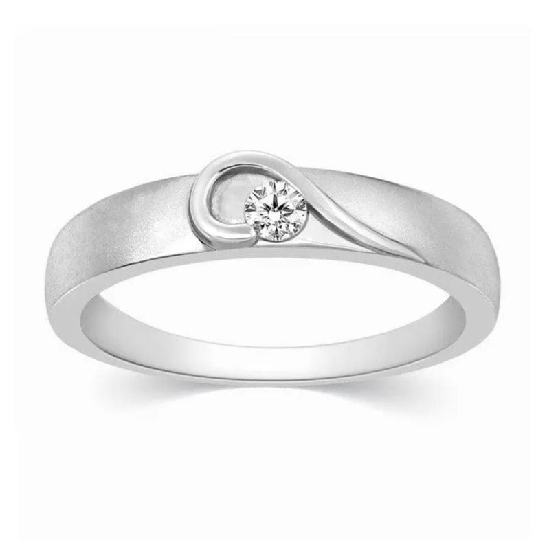 Jewelove™ Rings Women's Band only / SI IJ Platinum Couple Rings with Complementary Hearts SJ PTO 243