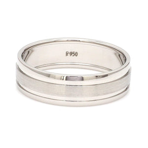 Jewelove™ Rings Platinum Couple Rings with Matte Finish & Single Diamond JL PT 629