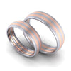 Jewelove™ Rings Platinum Couple Rings with Parallel Rose Gold Lines JL PT 647