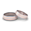 Jewelove™ Rings Platinum Couple Rings with Parallel Rose Gold Lines JL PT 647