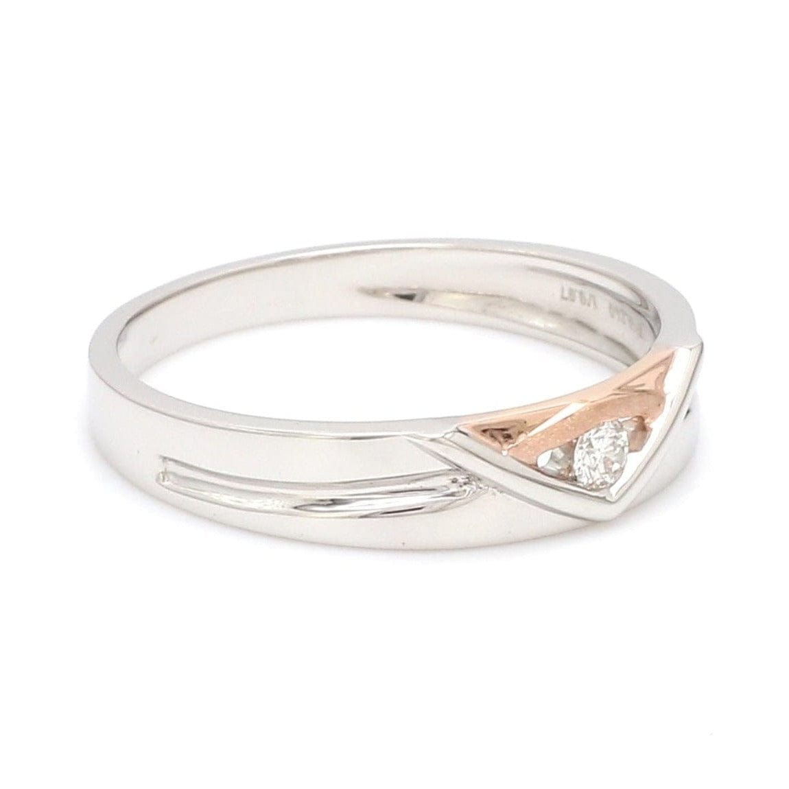 Jewelove™ Rings Platinum Couple Rings with Rose Gold & Diamonds JL PT 936