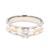 Jewelove™ Rings Platinum Couple Rings with Single Diamonds & Rose Gold Grooves JL PT 621