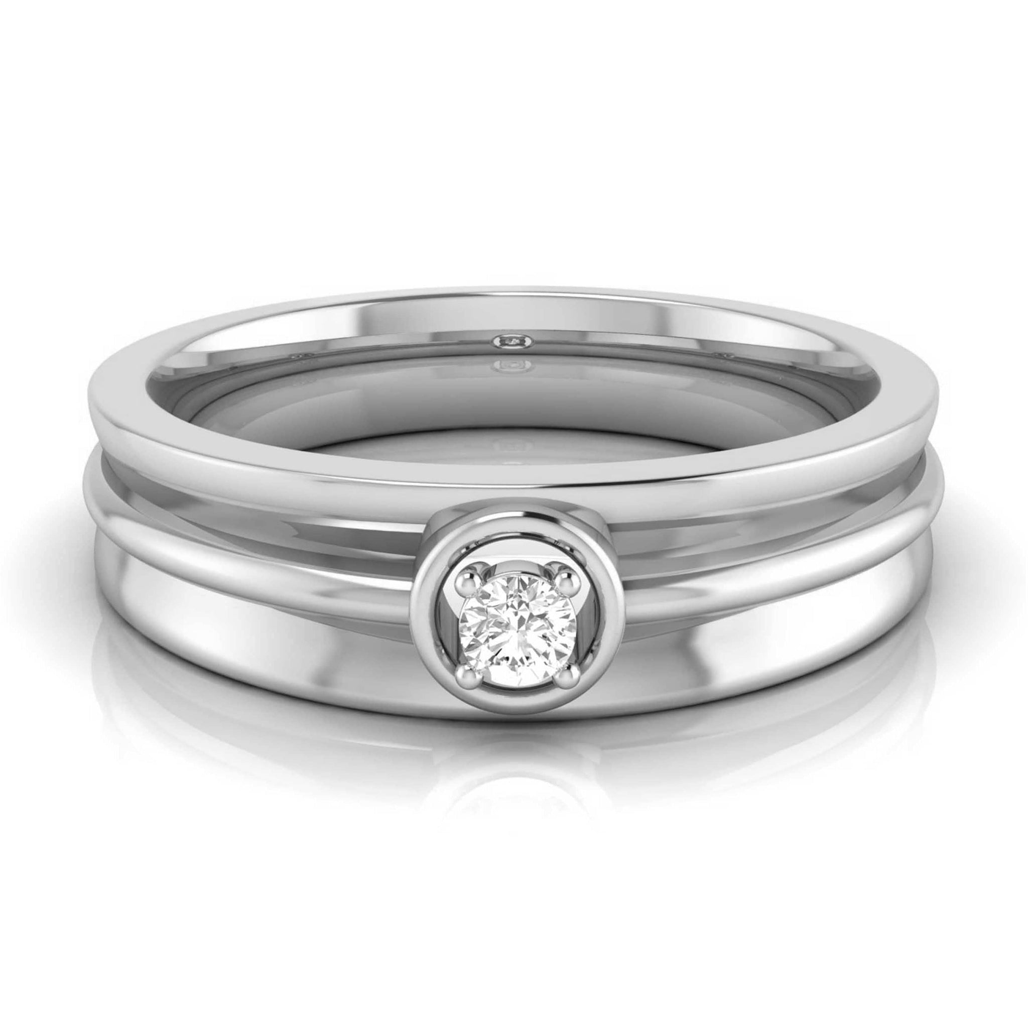 Jewelove™ Rings Platinum Couple Rings with Solitaires JL PT 624