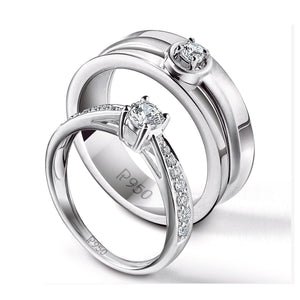 Jewelove™ Rings Platinum Couple Rings with Solitaires JL PT 624