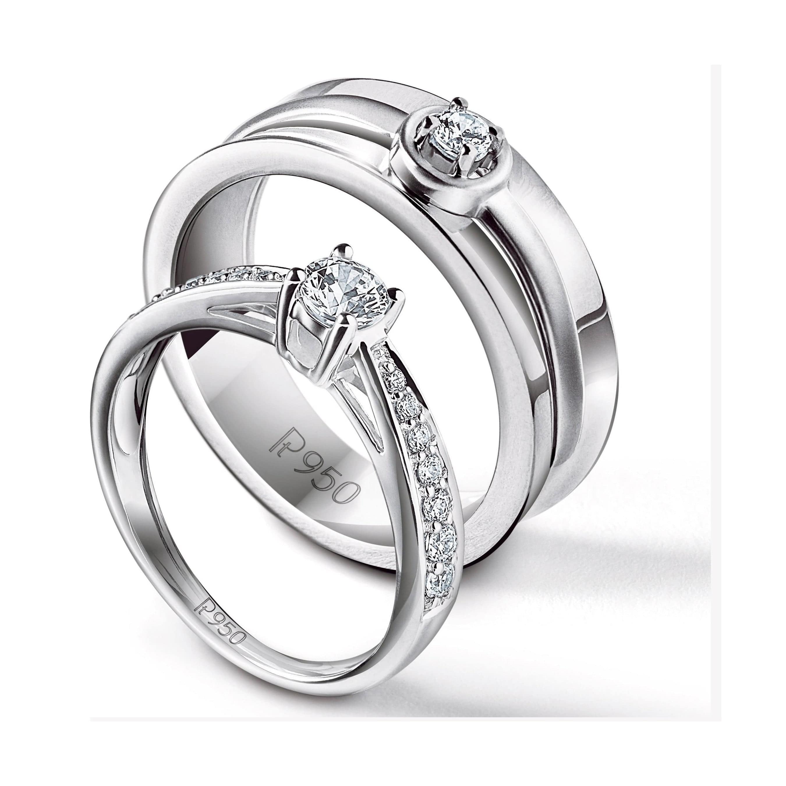 Infinity Love Knot Silver Promise Rings for Couples Set - Eleganzia Jewelry