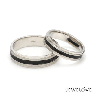 Jewelove™ Rings Platinum Couple Unisex Ring with Black Ceramic JL PT 1328